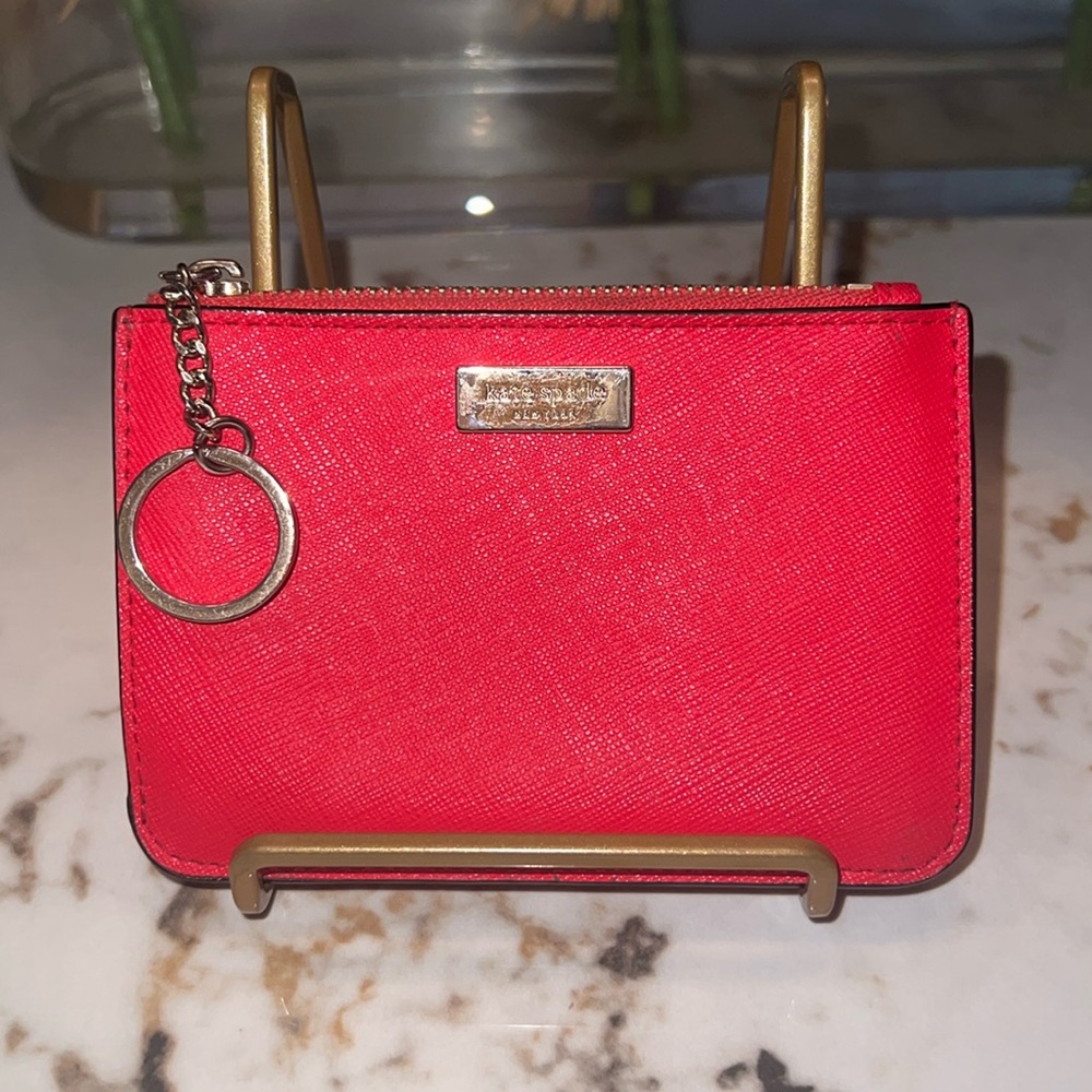 Preloved KATE SPADE red saffiano leather wristlet